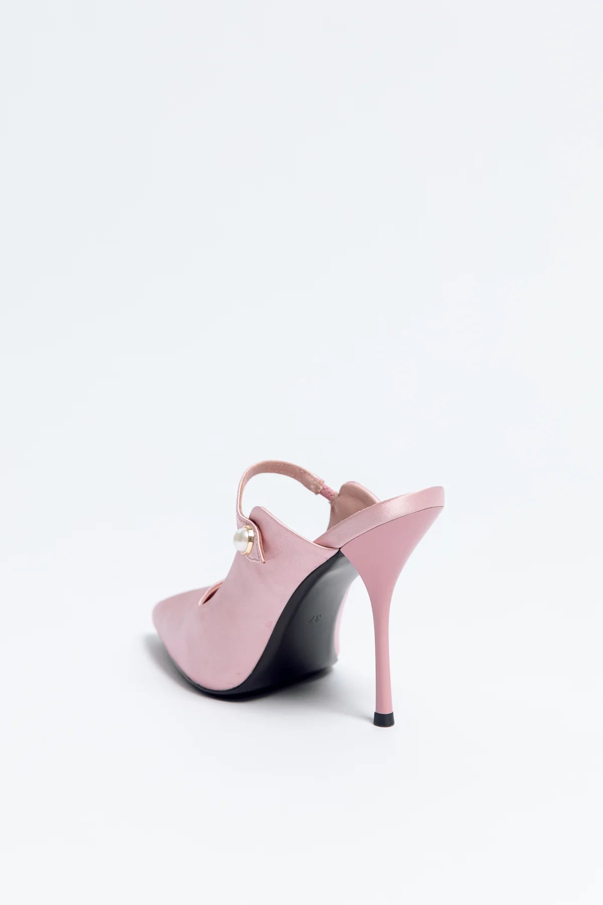 NORMA JEANE Pink Bridal Heels with Pearl Buckle