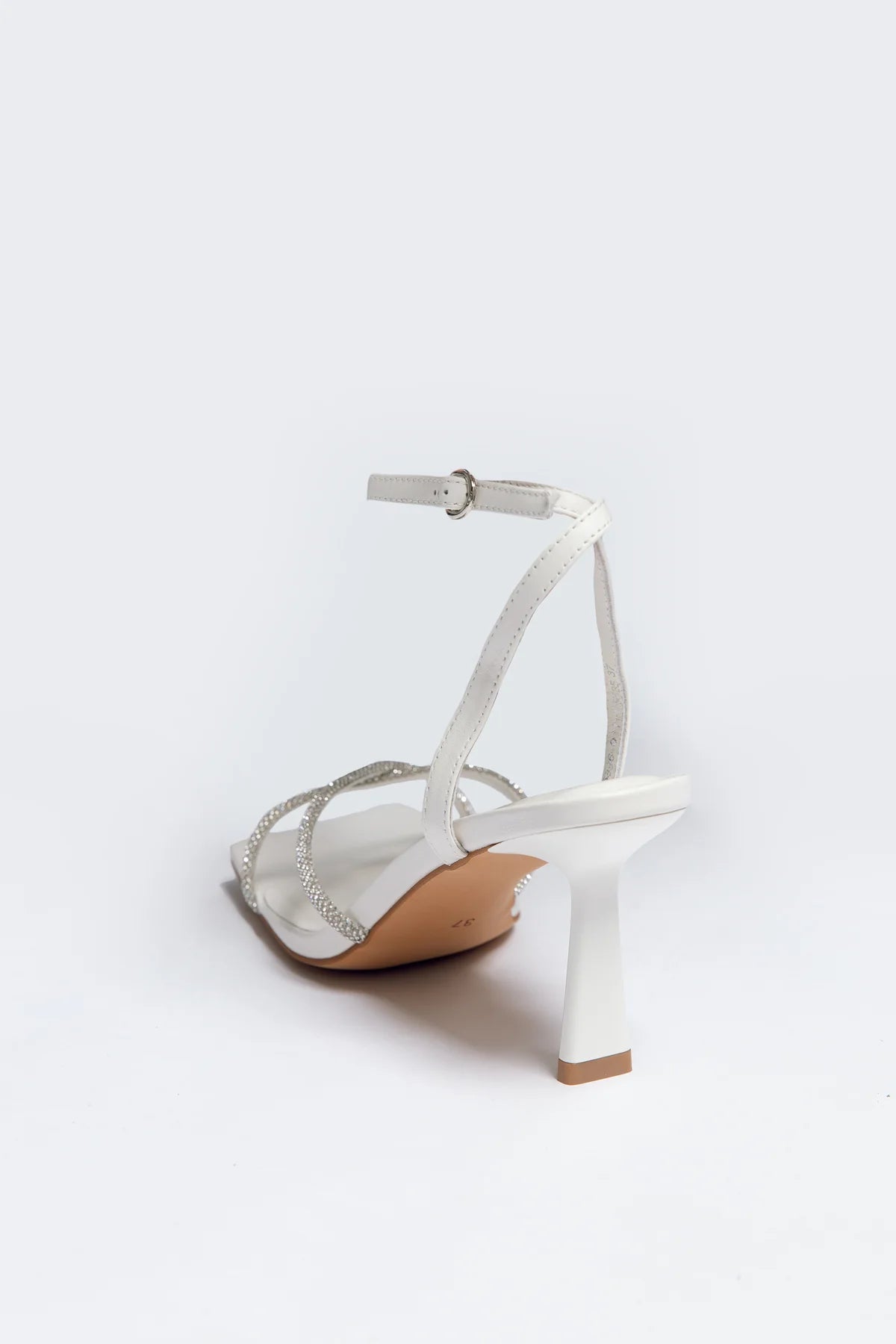 AURORA Ivory Bridal Heels with Crystal Straps