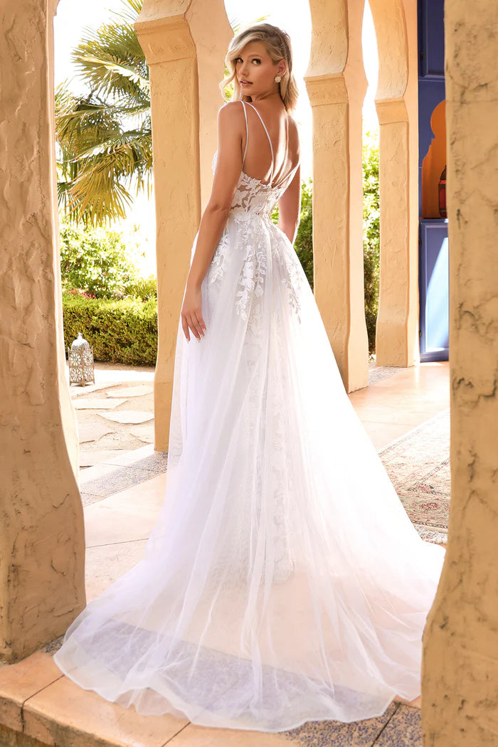 LEONORA Lace Mermaid Wedding Dress with Sheer Overskirt