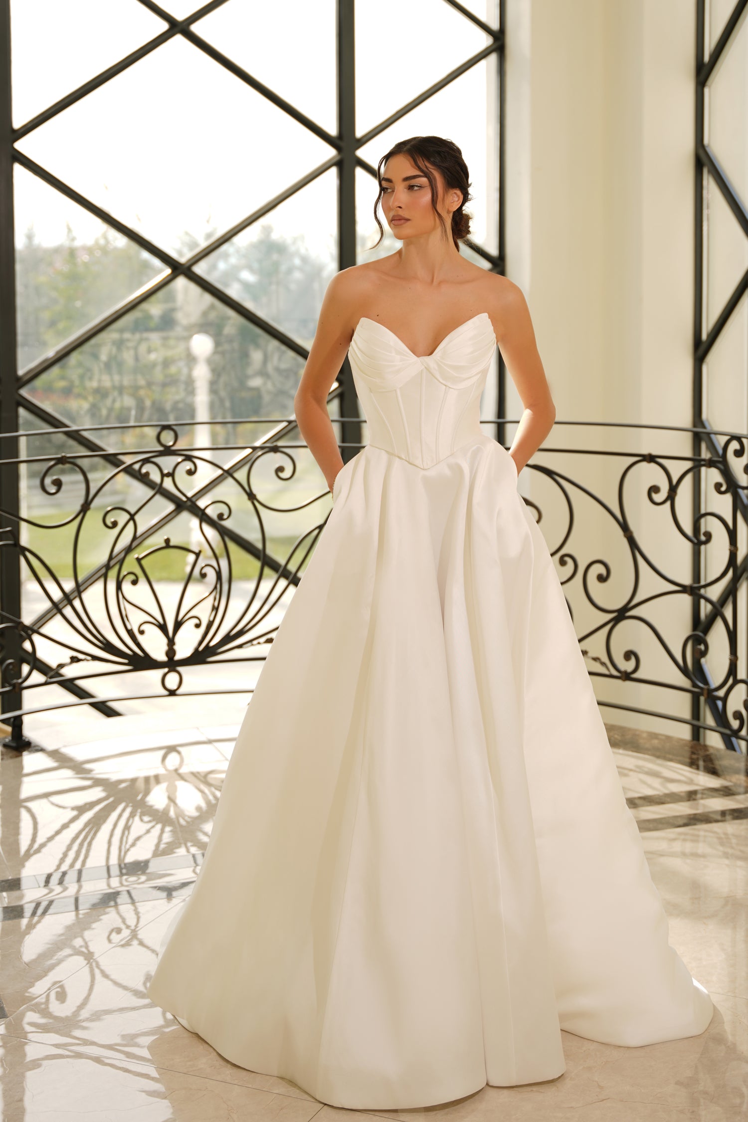 Laurenne TE704 Mikado Corset A-Line Wedding Dress