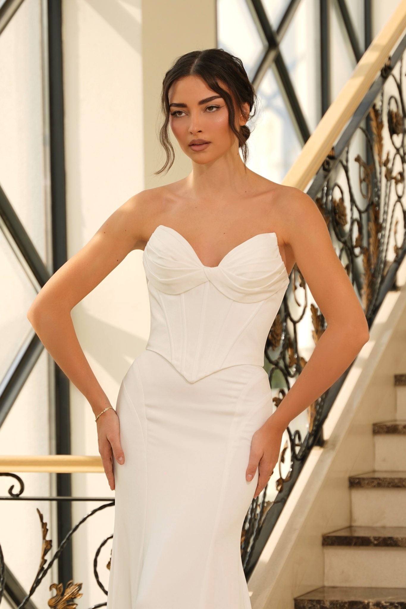 Eliane TE709 Satin Strapless Fitted Wedding Dress