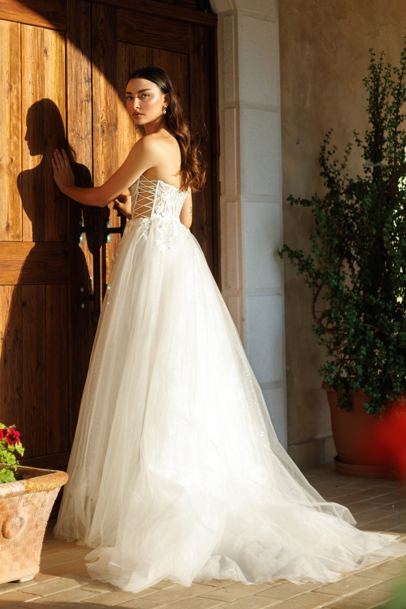 DAHLIA TW480 Off Shoulder Corset A-Line Wedding Dress