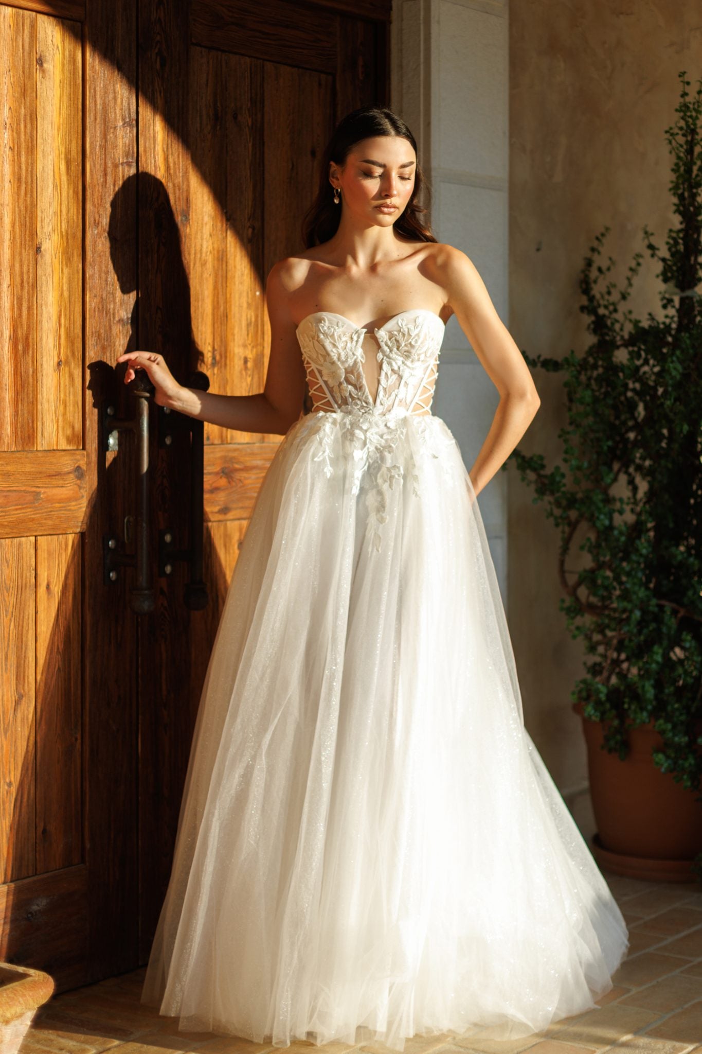 DAHLIA TW480 Off Shoulder Corset A-Line Wedding Dress