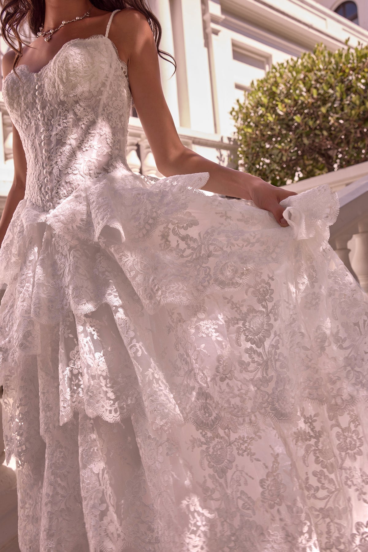 AMINA Floral Lace Corset A-Line Wedding Dress
