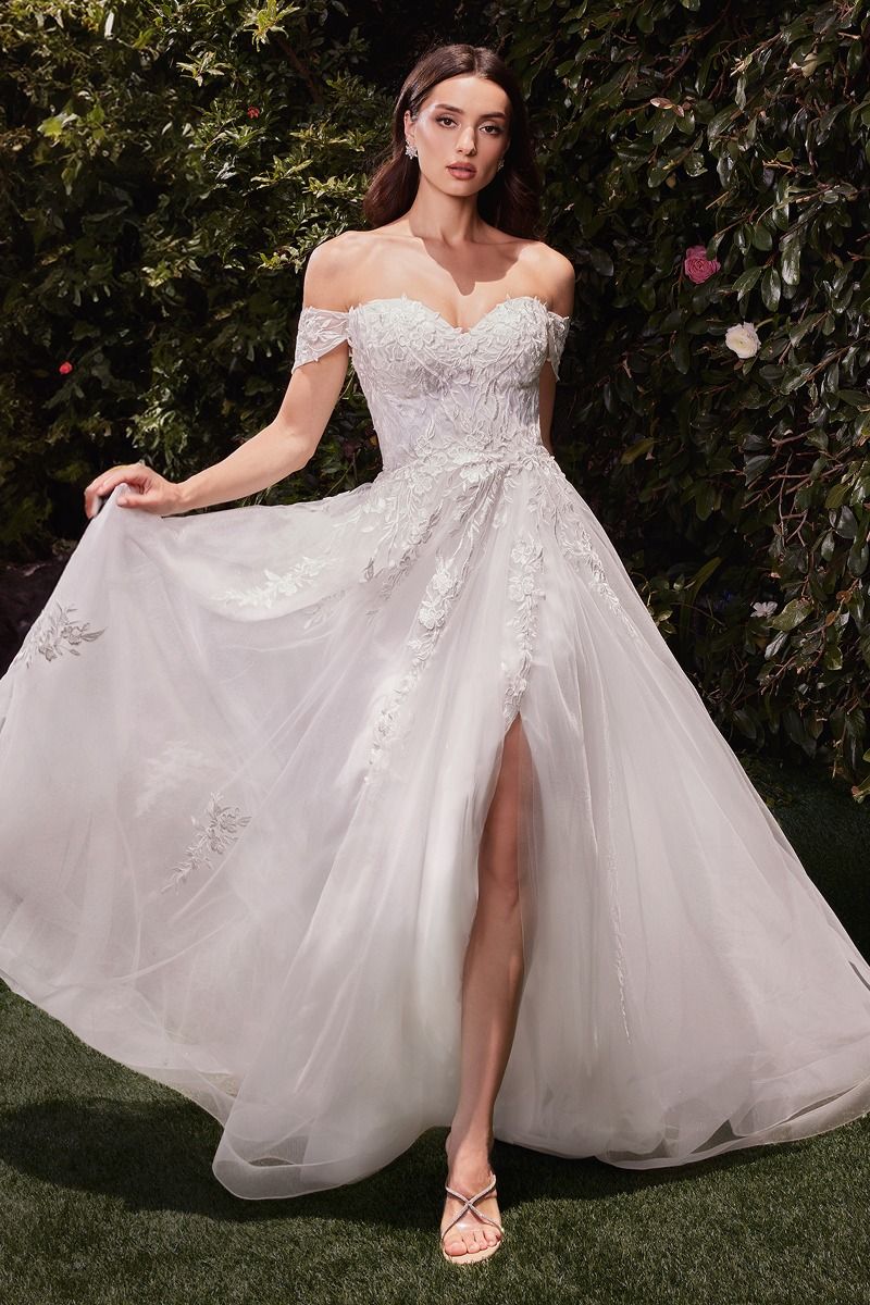 LAURIE A-Line Lace Sweetheart Off-Shoulder Wedding Dress