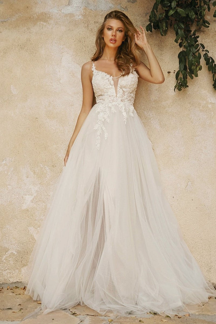 SHIRLEY Off-White Layered A-Line Lace Tulle Wedding Dress