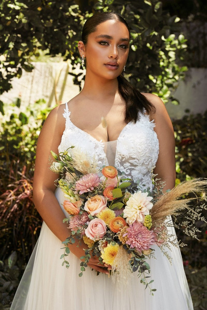 SHIRLEY Off-White Layered A-Line Lace Tulle Wedding Dress