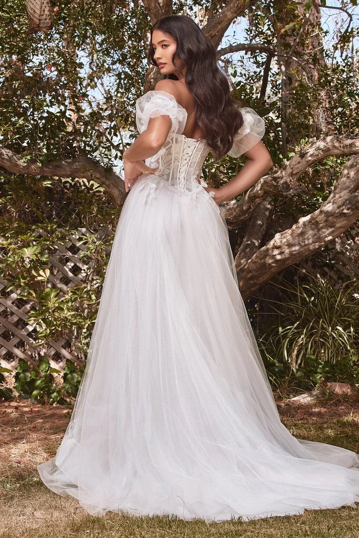 ROMINA Strapless Floral Tulle Ball Gown Wedding Dress