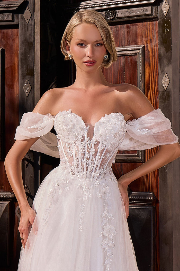 ADELINE 3D Floral Tulle Corset Bridal Ball Gown