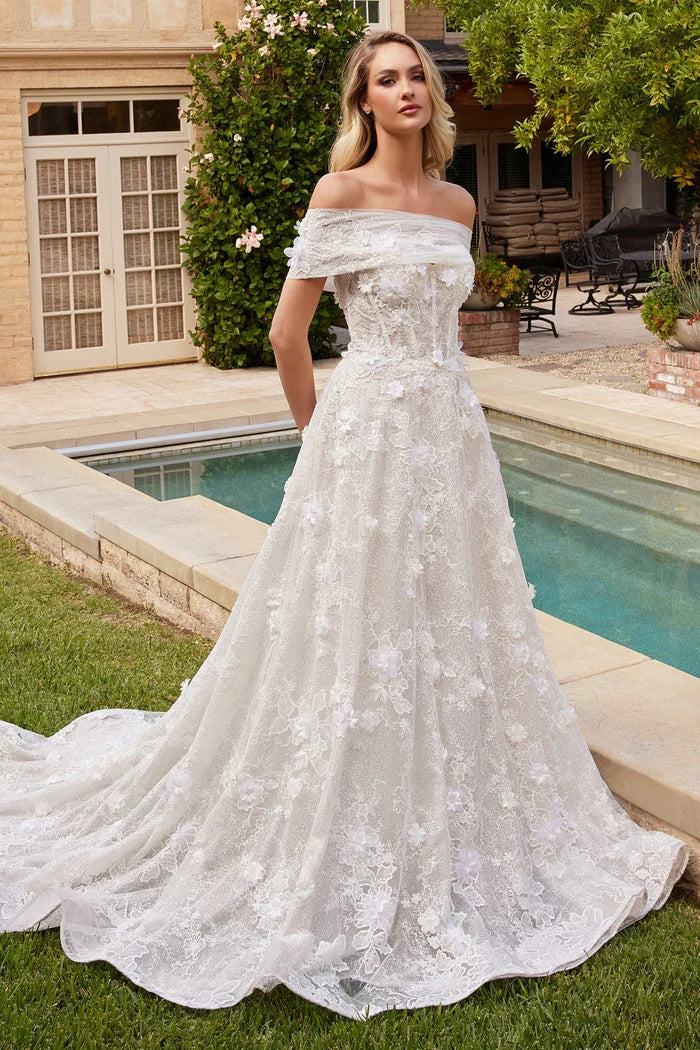 ANTONIA Lace Off-Shoulder Ball Gown Wedding Dress