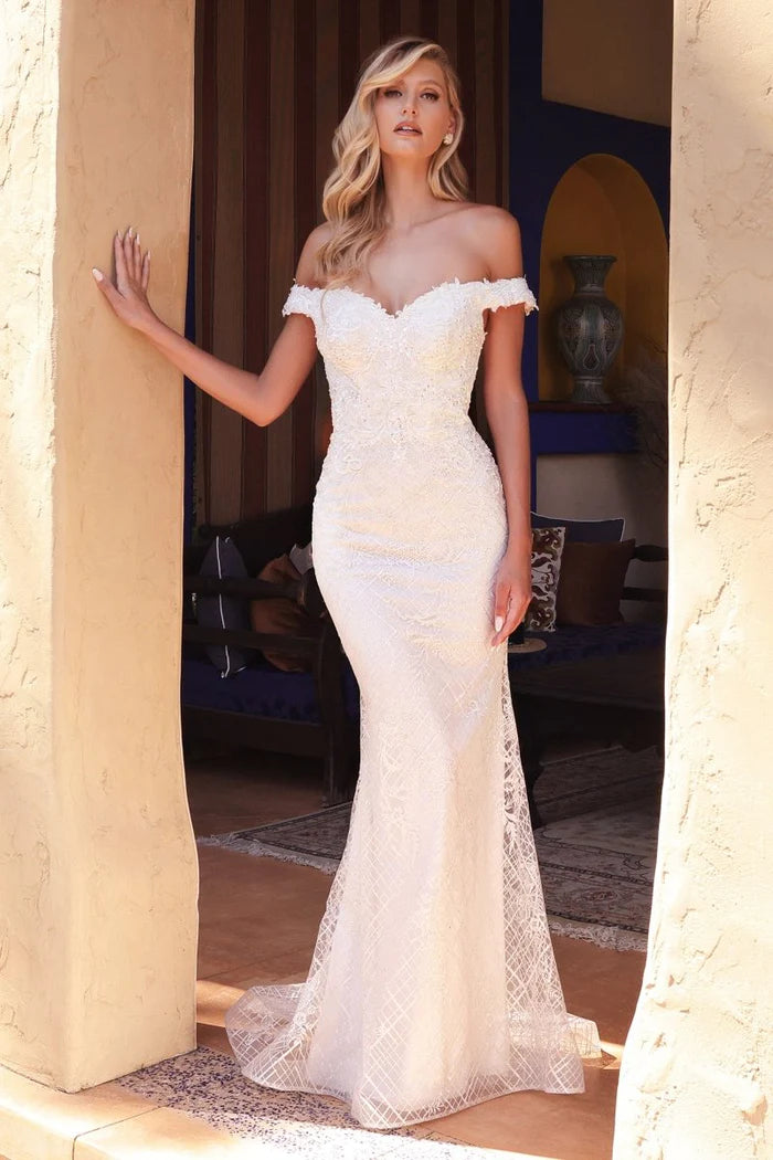 LARISSA Off-White Lace Mermaid Wedding Dress
