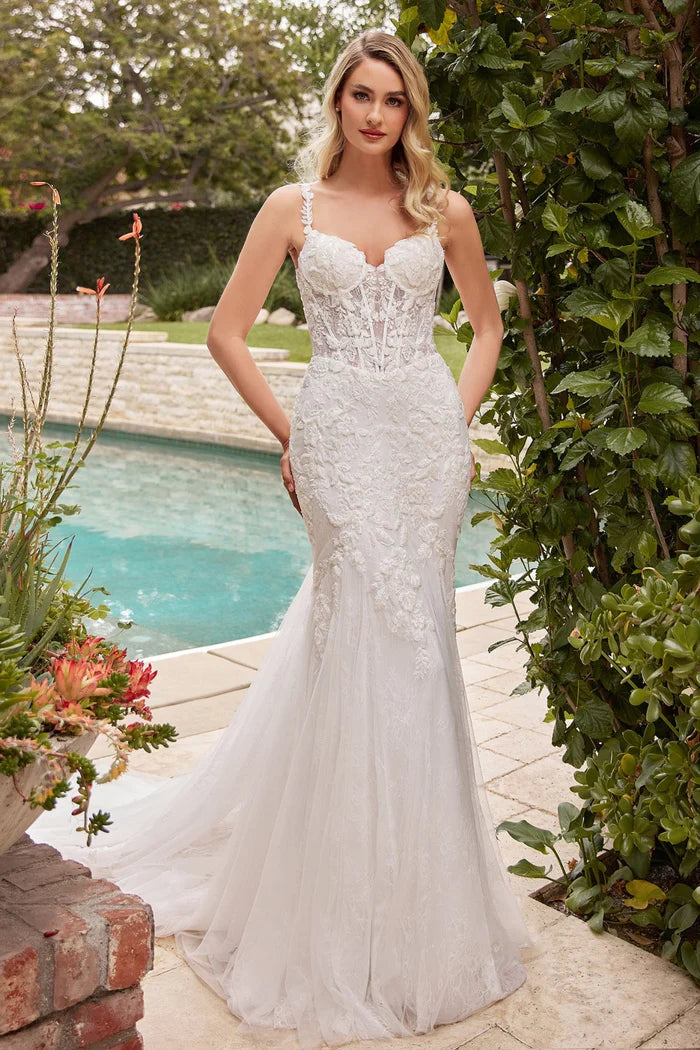 LIORA Lace Mermaid Wedding Dress with Corset Bodice