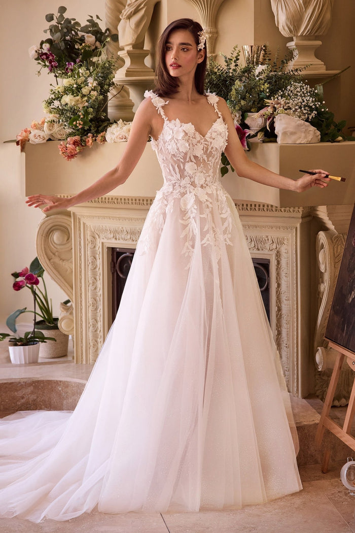 ANGELLITA A-Line Lace Appliqué Tulle Wedding Dress