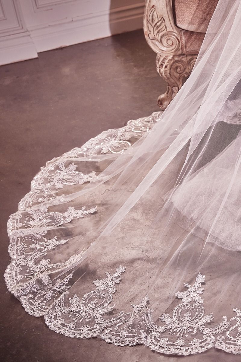 ABIGAIL Embroidered Lace Chapel Bridal Veil