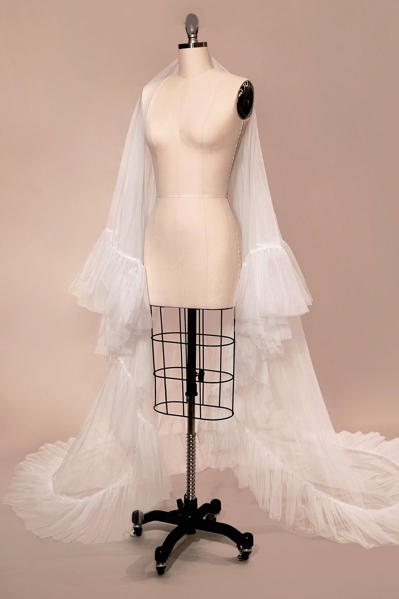 YVETTE Ruffle Edge Two Tier Cathedral Veil