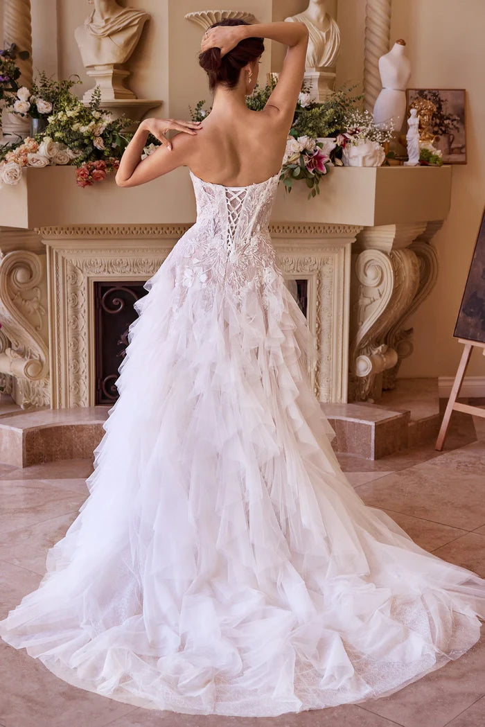 VALERIE Lace Drop Waist Ruffle Wedding Dress