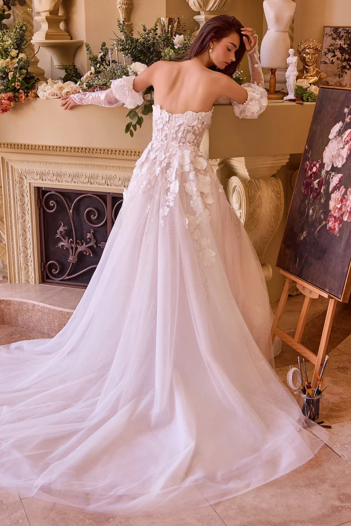 ELARA Lace Ball Gown Wedding Dress with Gloves