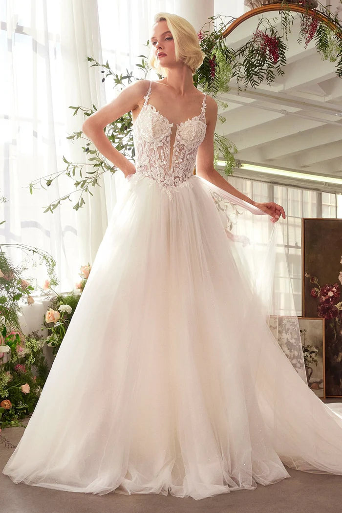 SERAPHINA Lace Ball Gown Wedding Dress with Straps