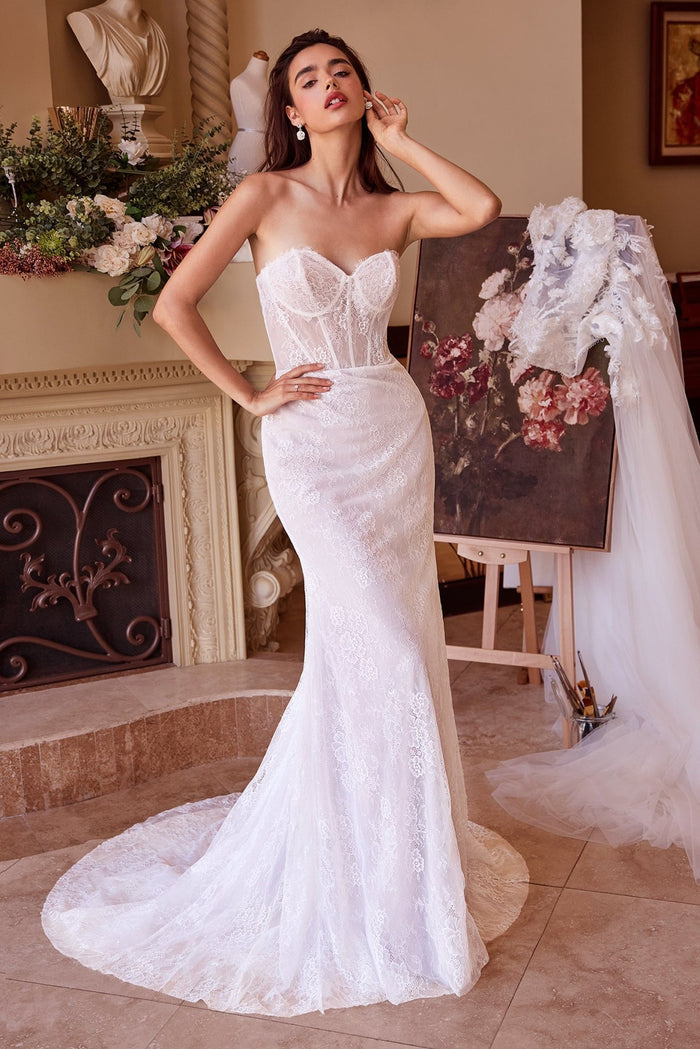 TESSA Convertible Lace Mermaid Wedding Dress with Removable Overdress