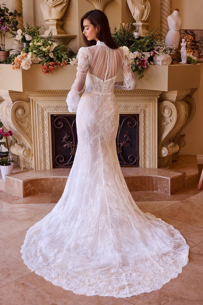 PHOEBE Lace Fitted Wedding Dress with Sleeves & Bolero