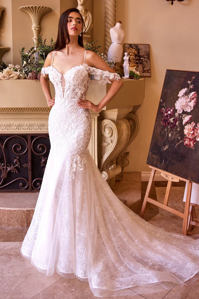 EMMILY Lace Off-Shoulder Mermaid Wedding Dress