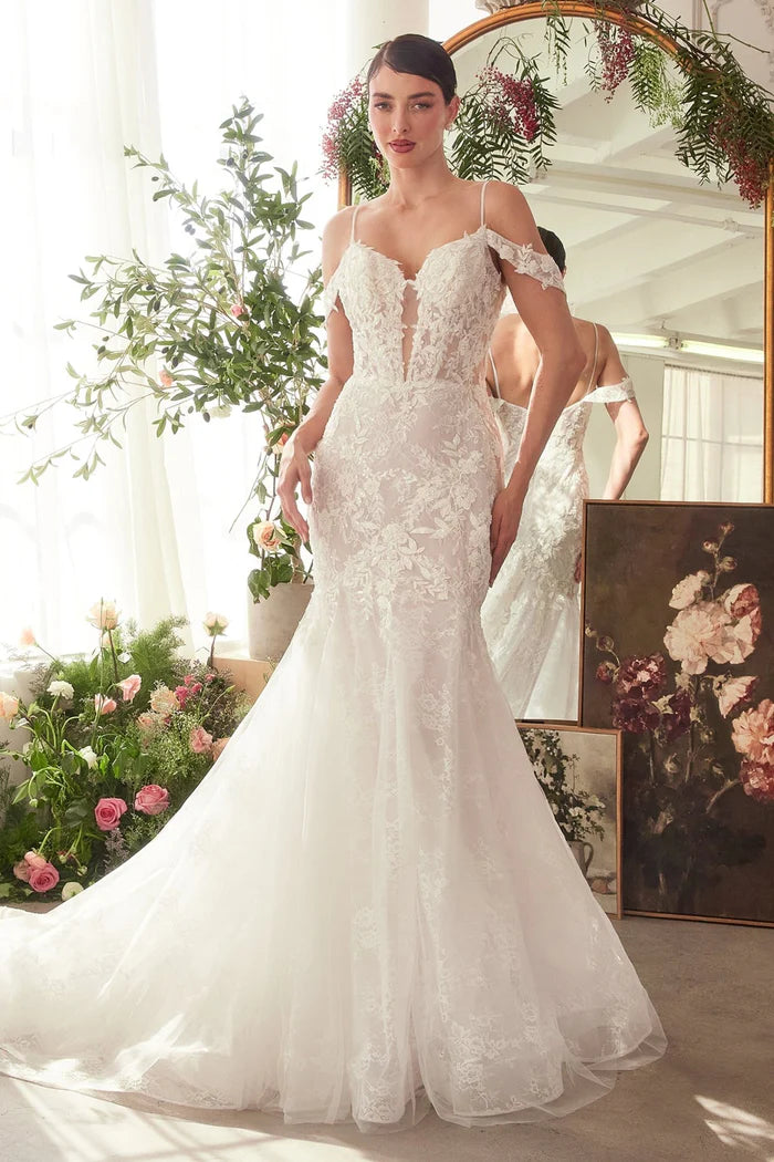 EMMILY Lace Off-Shoulder Mermaid Wedding Dress