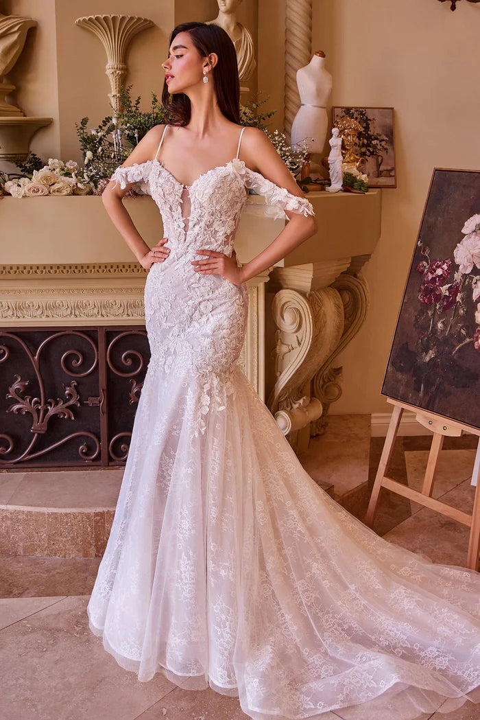 EMMILY Lace Off-Shoulder Mermaid Wedding Dress