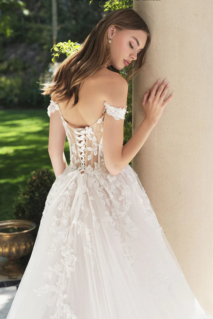 BERTIA Off-Shoulder Lace Ball Gown Wedding Dress