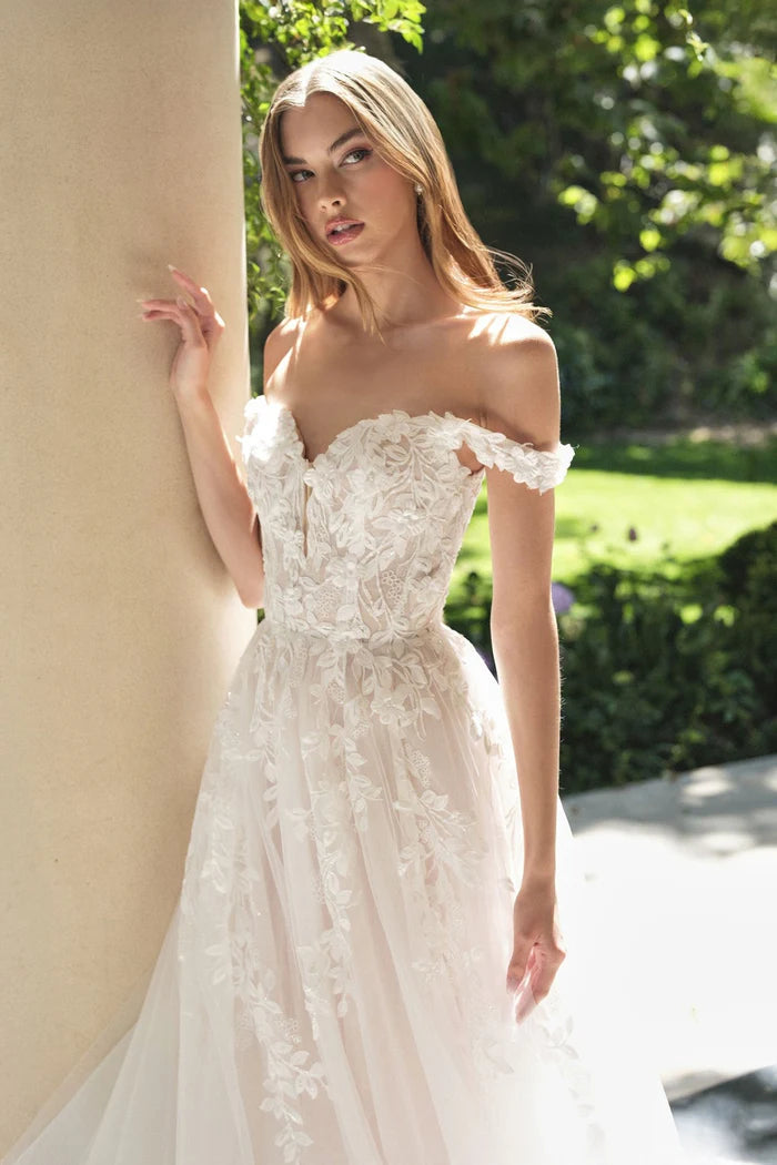 BERTIA Off-Shoulder Lace Ball Gown Wedding Dress