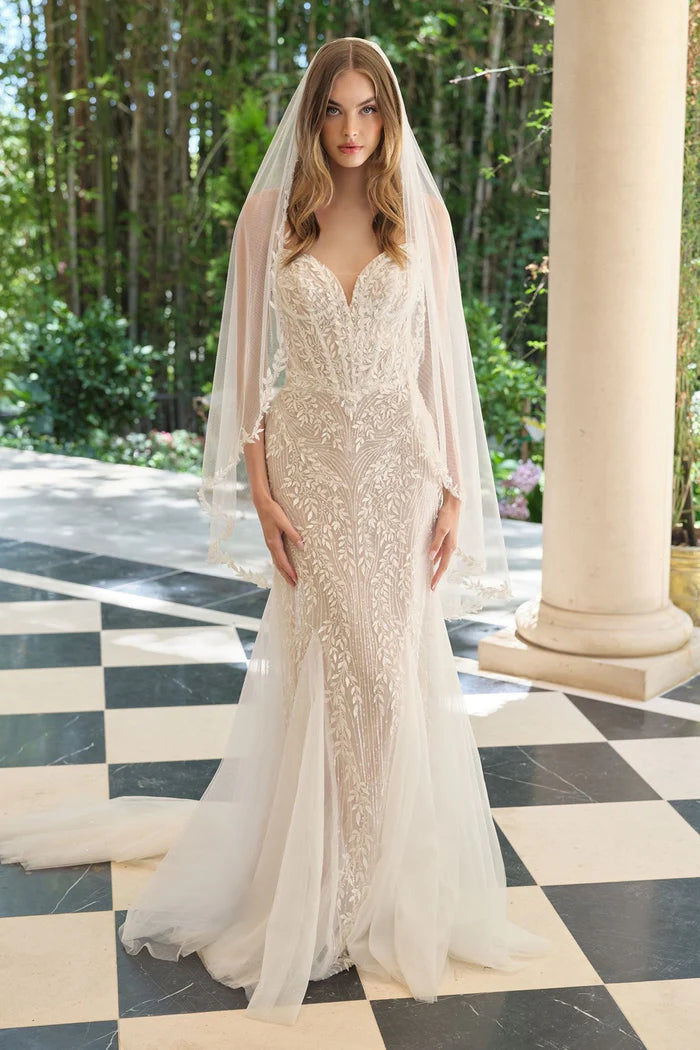 SONNET Beaded Mermaid Wedding Dress with Veil