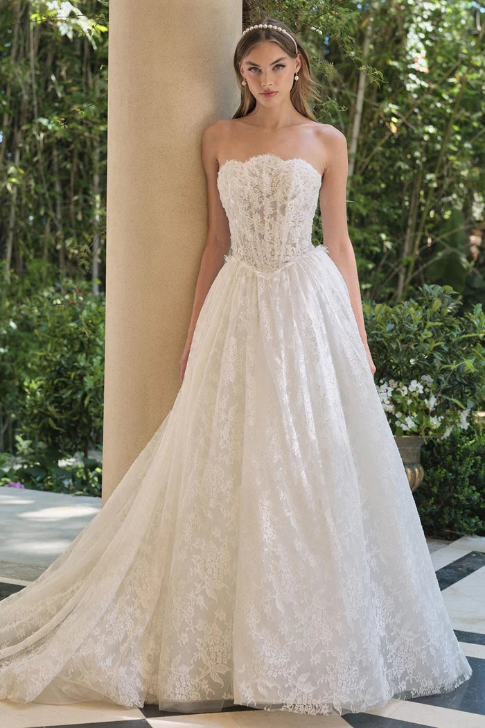 REED Lace A-Line Wedding Dress with Corset Back