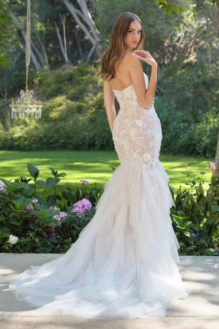 LOHAN Floral Mermaid Wedding Dress with Veil