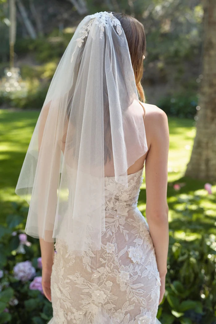 LOHAN Floral Mermaid Wedding Dress with Veil