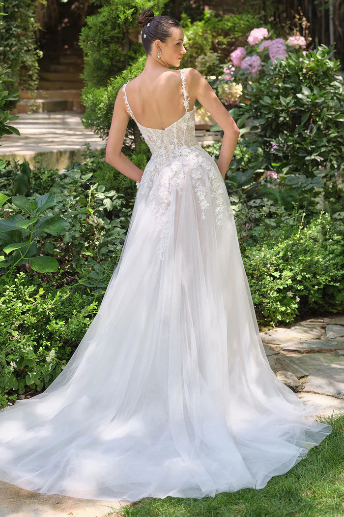LOLITA Floral A-Line Wedding Dress with Slit & Accessories