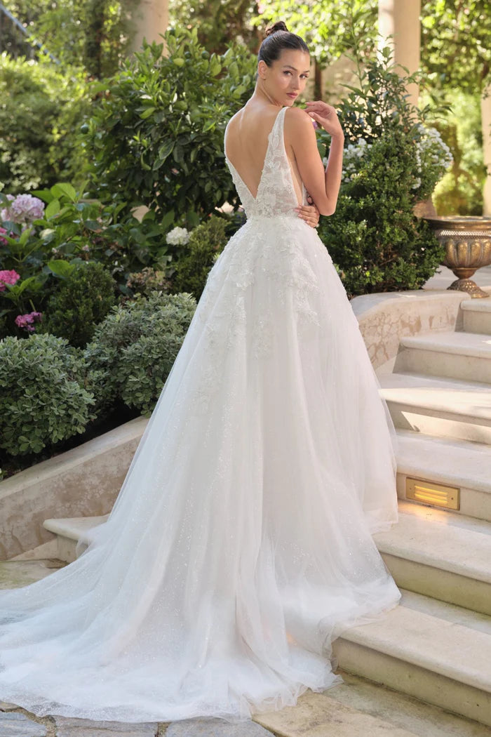 SUSIE Lace Ball Gown Wedding Dress with V-Neck