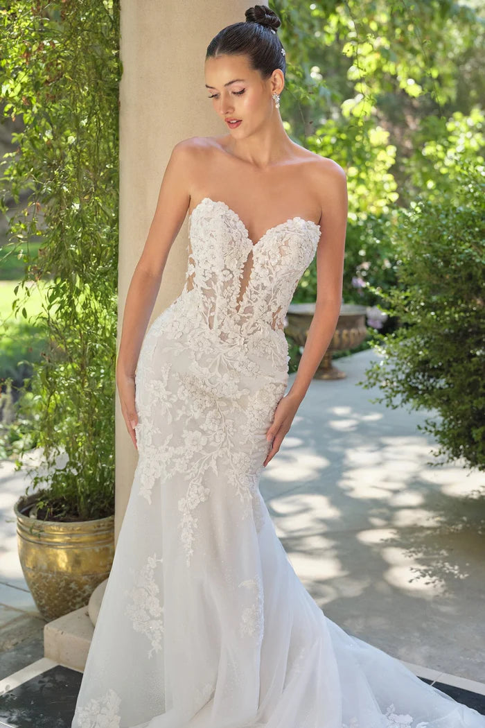 LUCILLE Lace Mermaid Wedding Dress with Sleeves