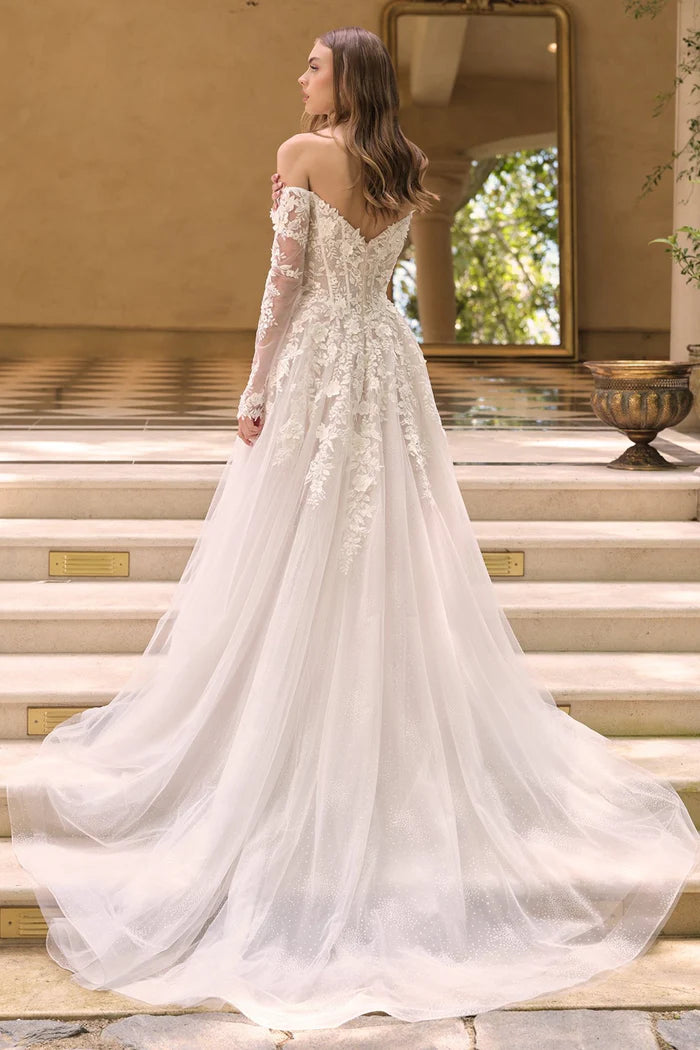 DELLILAH Floral Off-Shoulder Ball Gown Wedding Dress