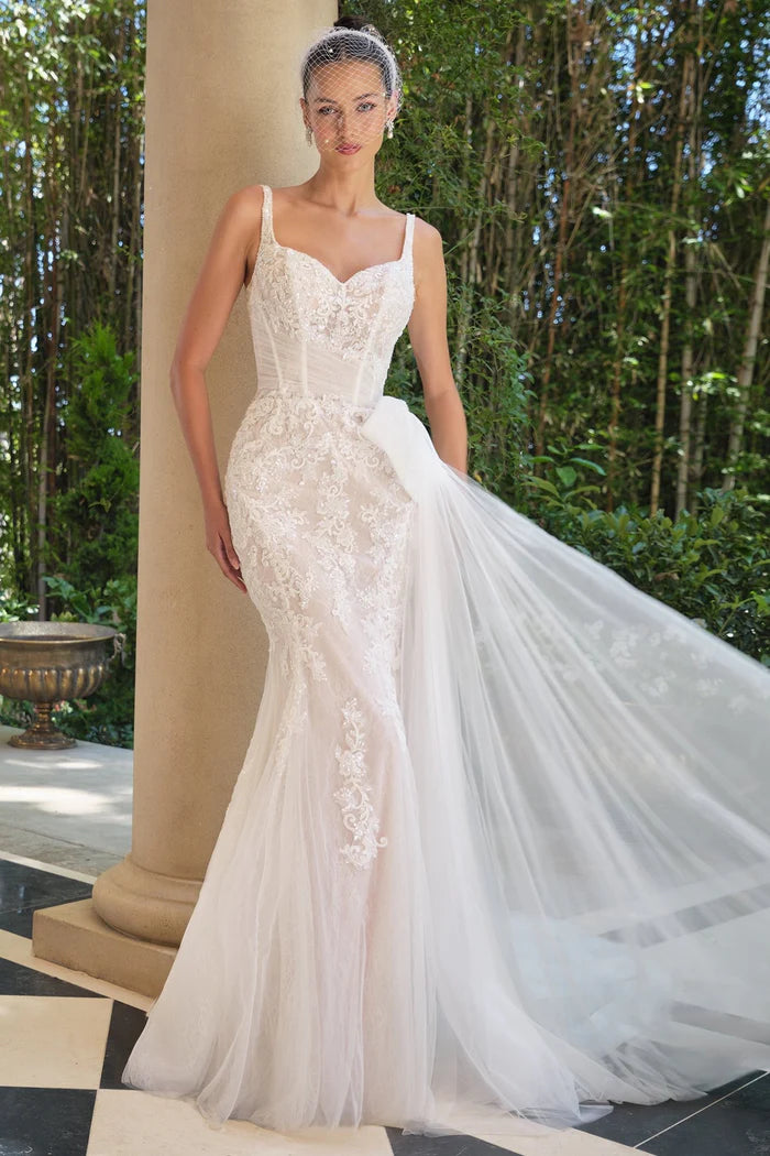 JOSIE Lace Mermaid Wedding Dress with Bow Detail