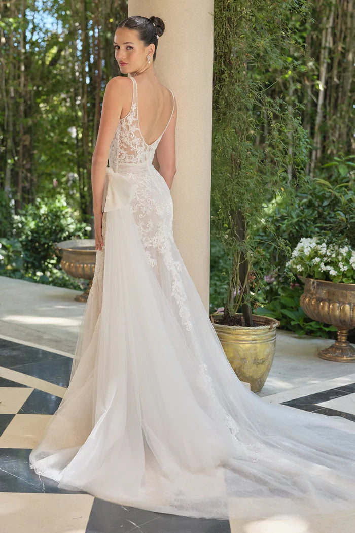 JOSIE Lace Mermaid Wedding Dress with Bow Detail