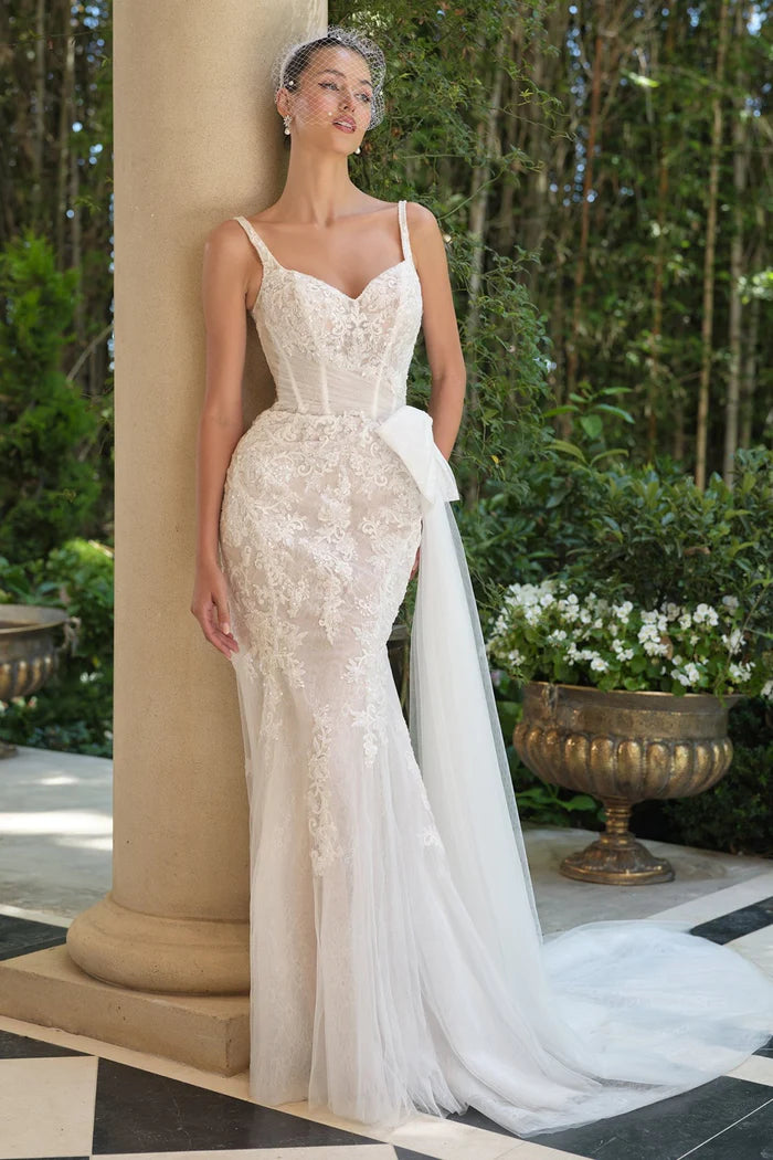 JOSIE Lace Mermaid Wedding Dress with Bow Detail