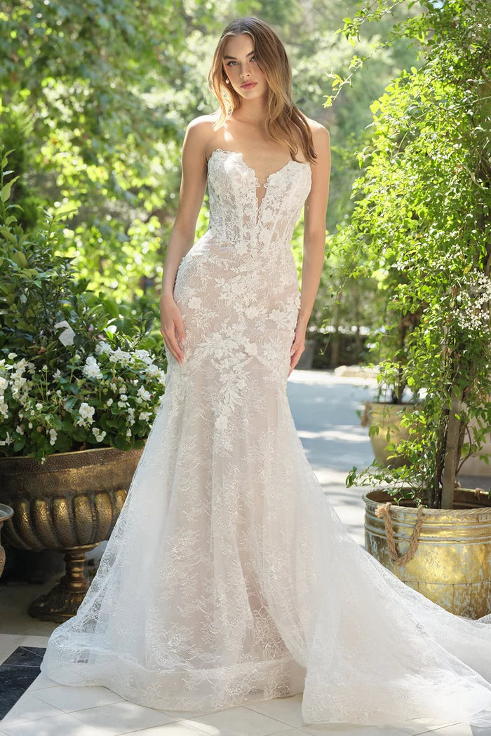 NEELEY Lace Mermaid Wedding Dress with Corset Bodice