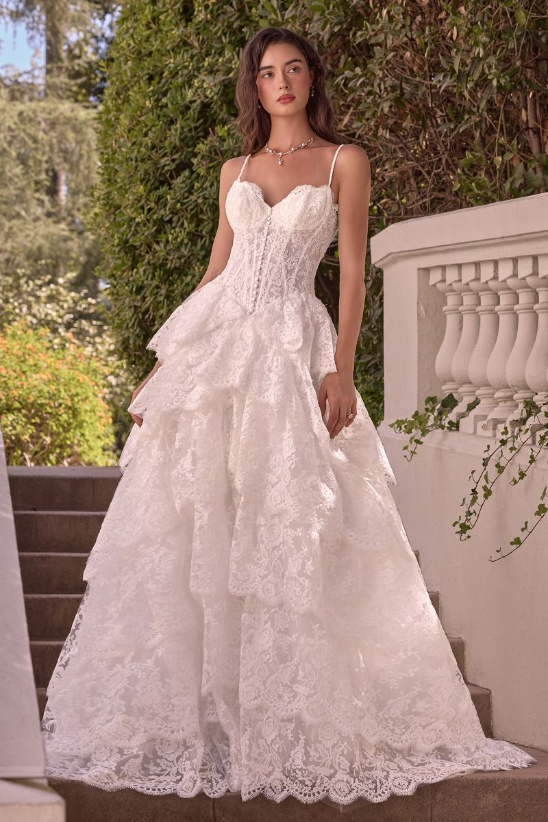 AMINA Floral Lace Corset A-Line Wedding Dress