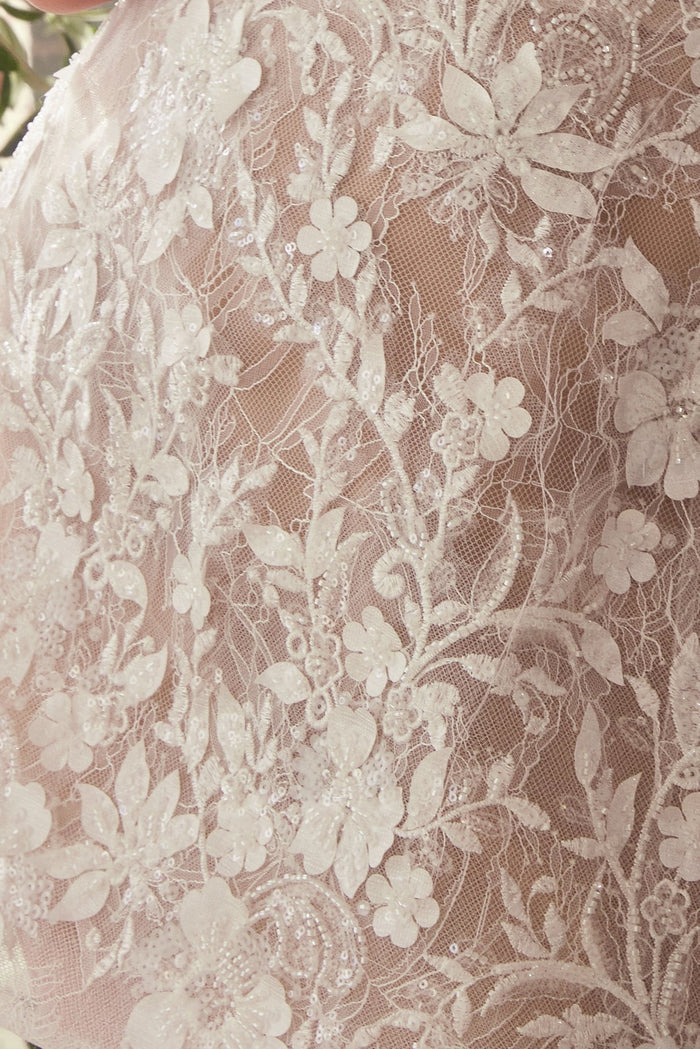 NATINE Lace Strapless Bridal Mini Dress with Corset