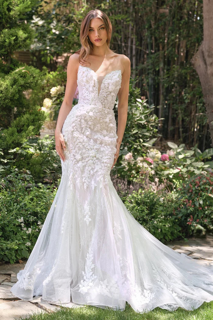 SORALIA Lace Mermaid Wedding Dress with Corset Back