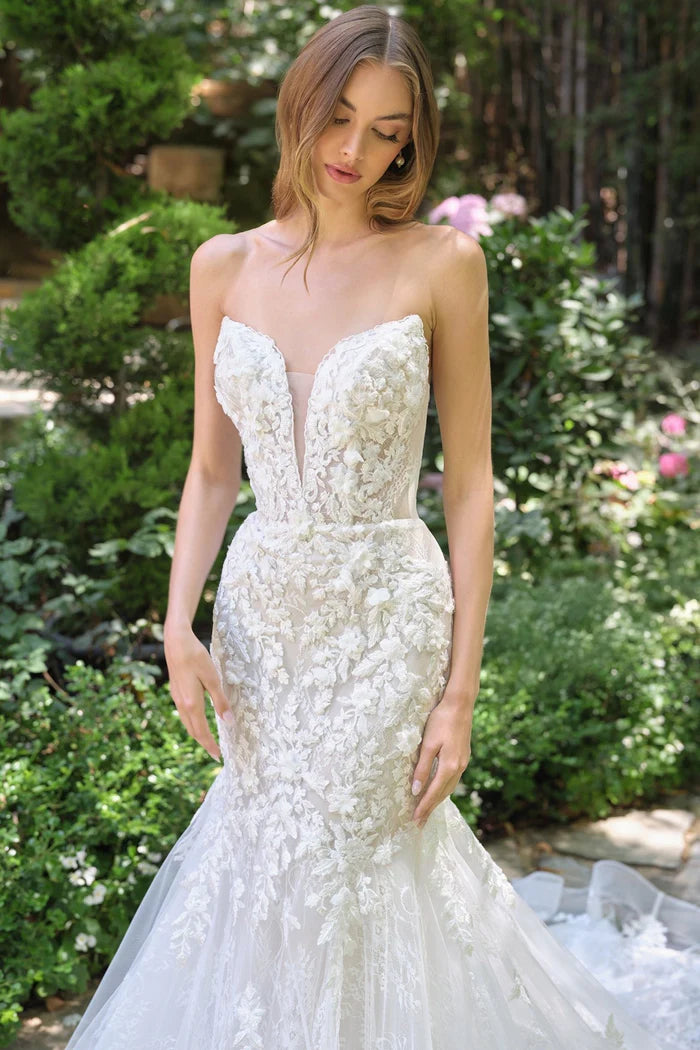 SORALIA Lace Mermaid Wedding Dress with Corset Back
