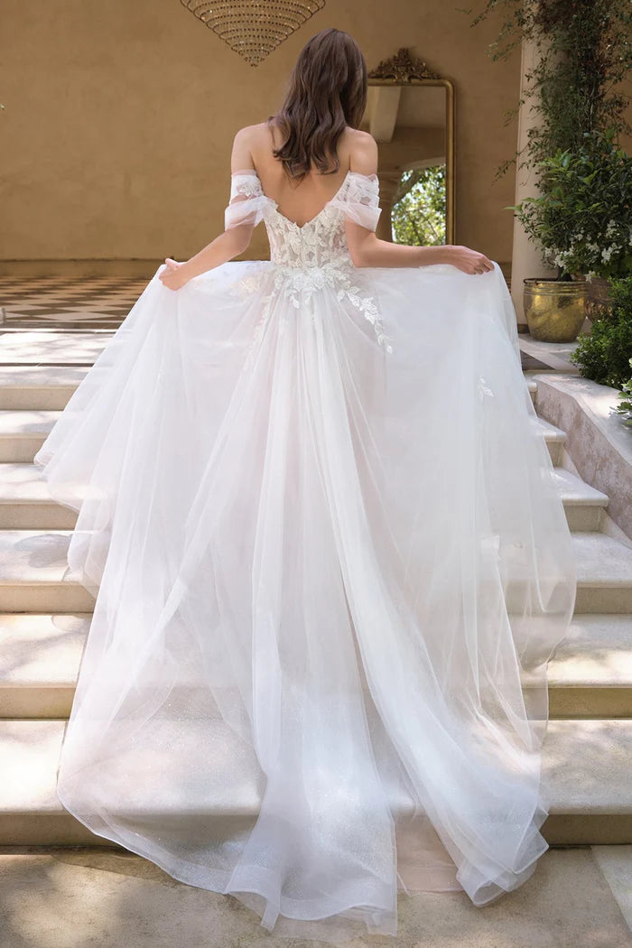 AYLEEN Off-Shoulder Floral Ball Gown Wedding Dress