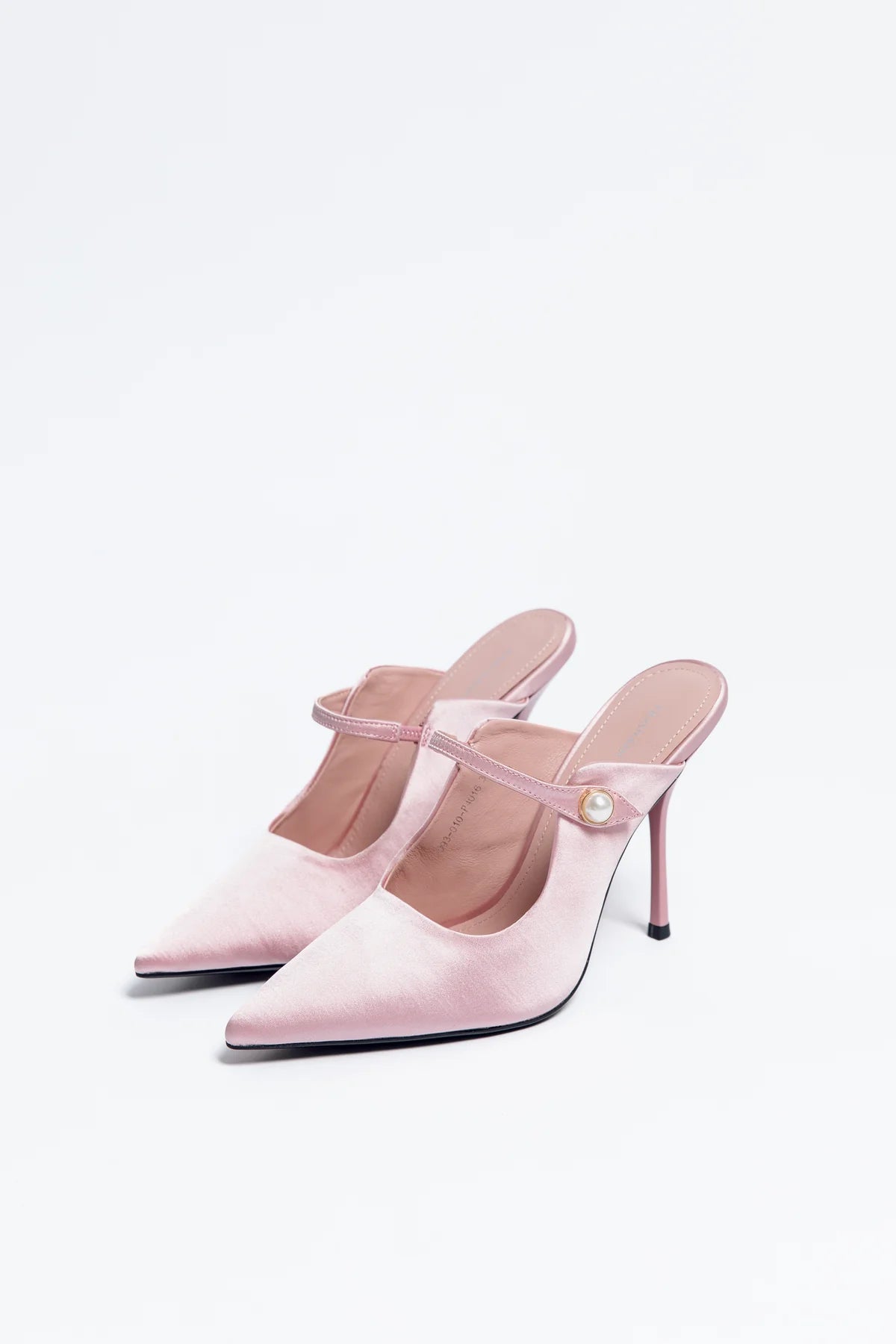 NORMA JEANE Pink Bridal Heels with Pearl Buckle