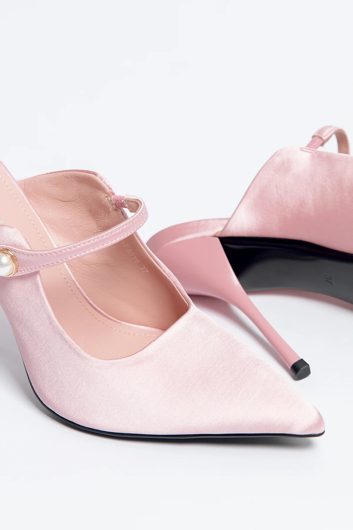NORMA JEANE Pink Bridal Heels with Pearl Buckle