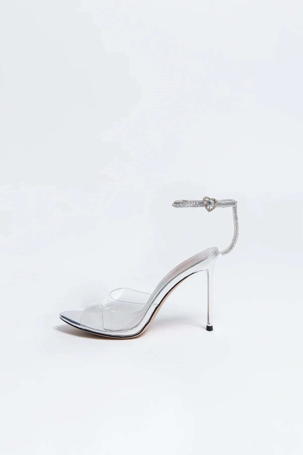 ALLURE Ivory Bridal Heels with Crystal Strap & Heart Buckle