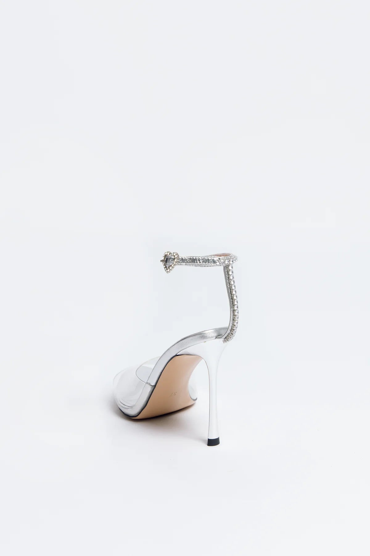 ALLURE Ivory Bridal Heels with Crystal Strap & Heart Buckle